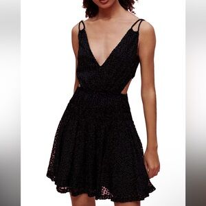 🦋NWT MAJE ROANY Elegant Black Spaghetti Strap Dress 38